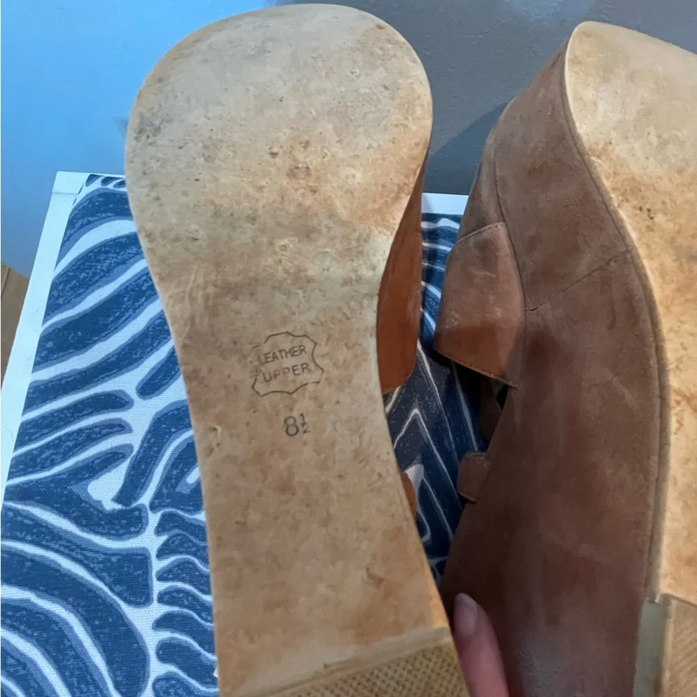 Sacha London Denver Wedge Sandel Brown Size 8.5